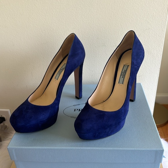 Prada navy platform closed pump size 38 - Picture 2 of 3